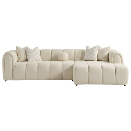 Beatrice Modern Tufted Ivory Boucle Right-Facing Sectional Sofa by Ashcroft Furniture at Eve Furniture