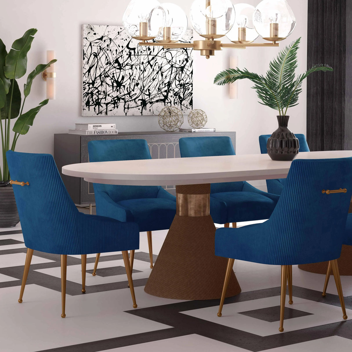 Beatrix Pleated Velvet Side Chair by TOV Furniture at Eve Furniture