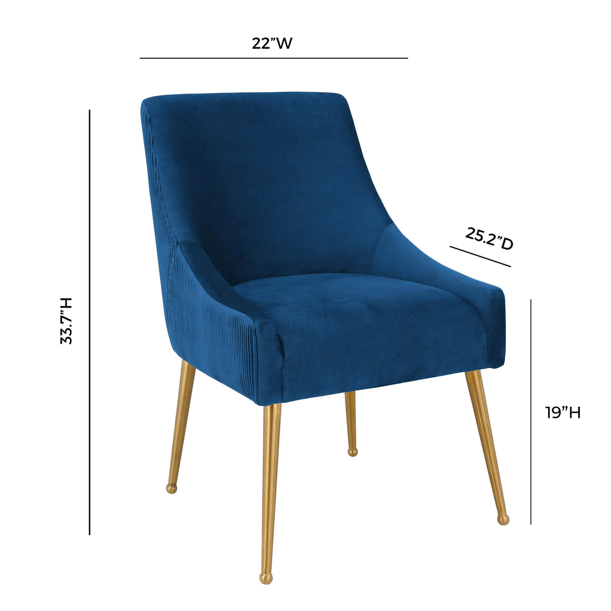 Beatrix Pleated Velvet Side Chair by TOV Furniture at Eve Furniture