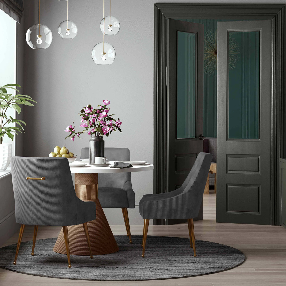 Beatrix Pleated Velvet Side Chair by TOV Furniture at Eve Furniture