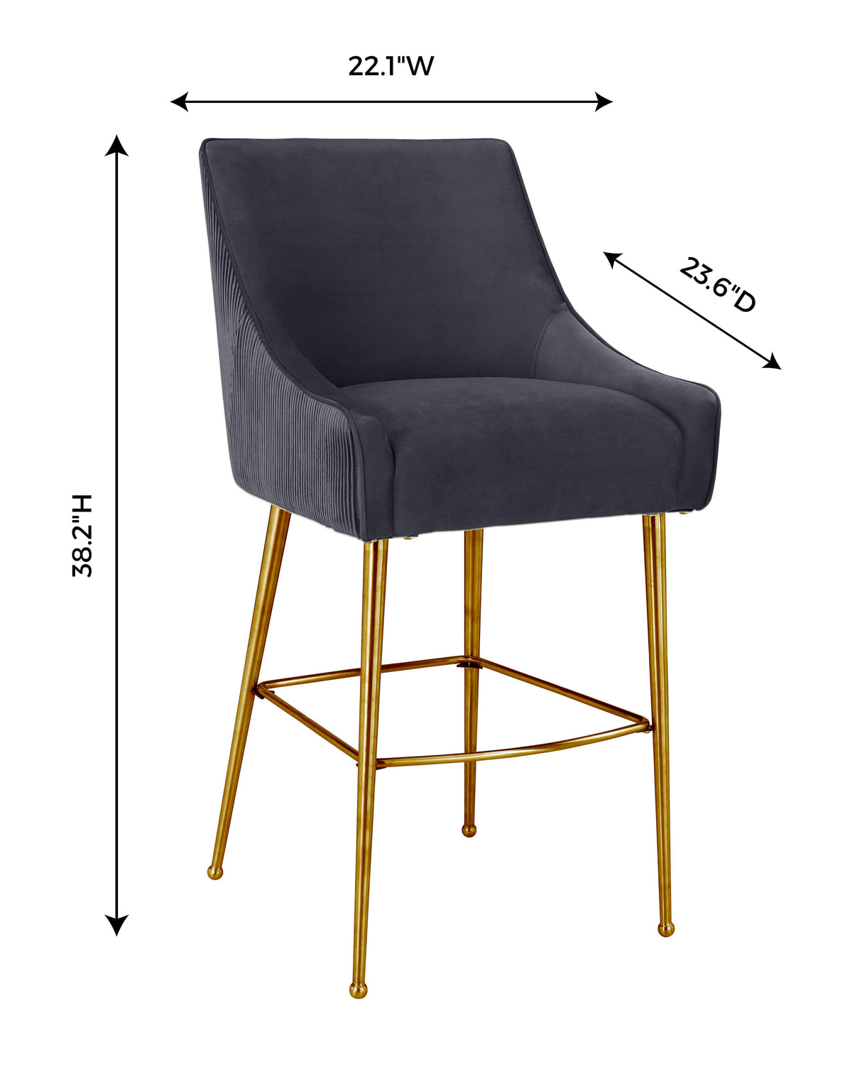 Beatrix Pleated Velvet Stool by TOV Furniture at Eve Furniture