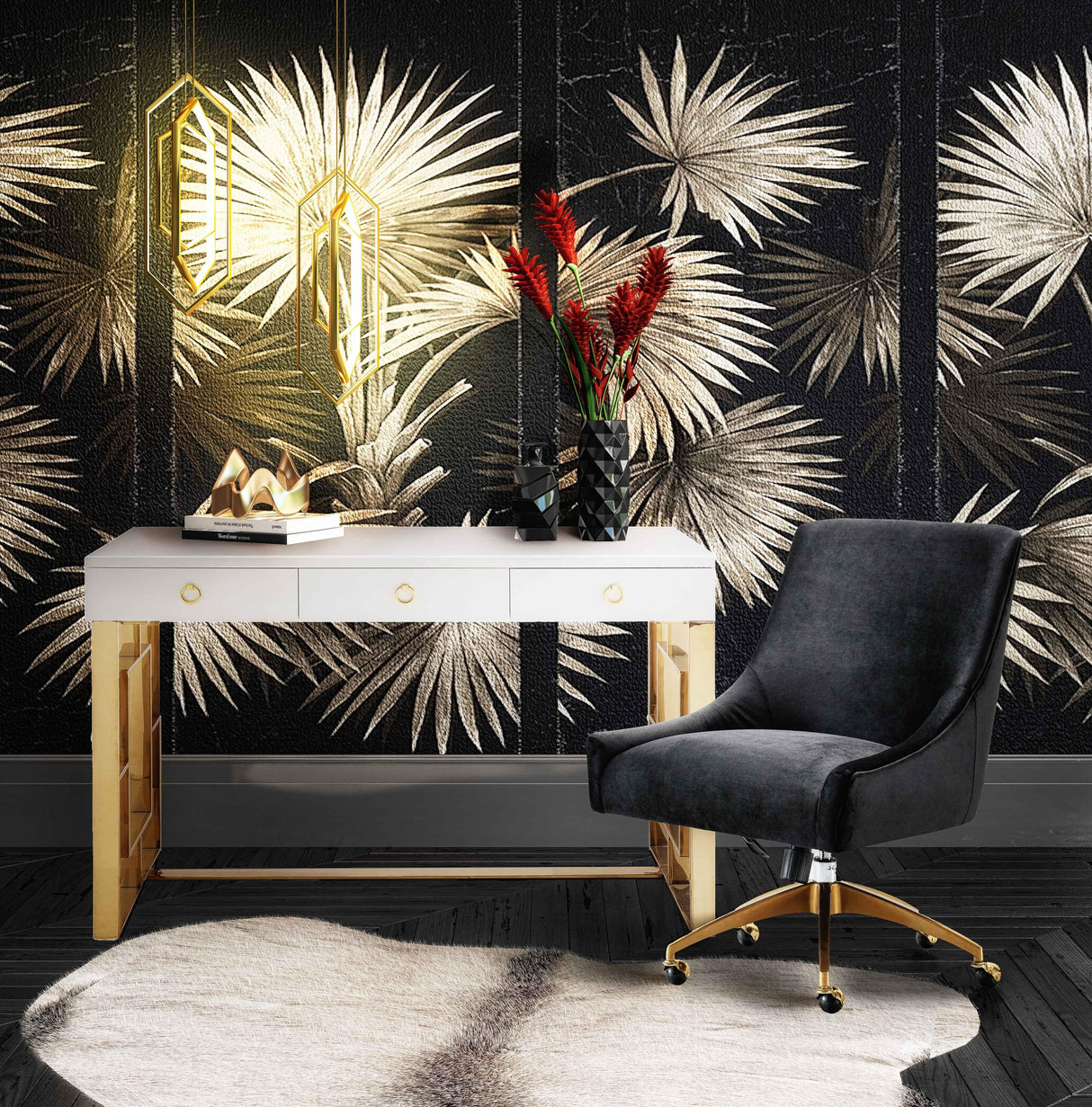 Beatrix Velvet Office Swivel Chair by TOV Furniture at Eve Furniture