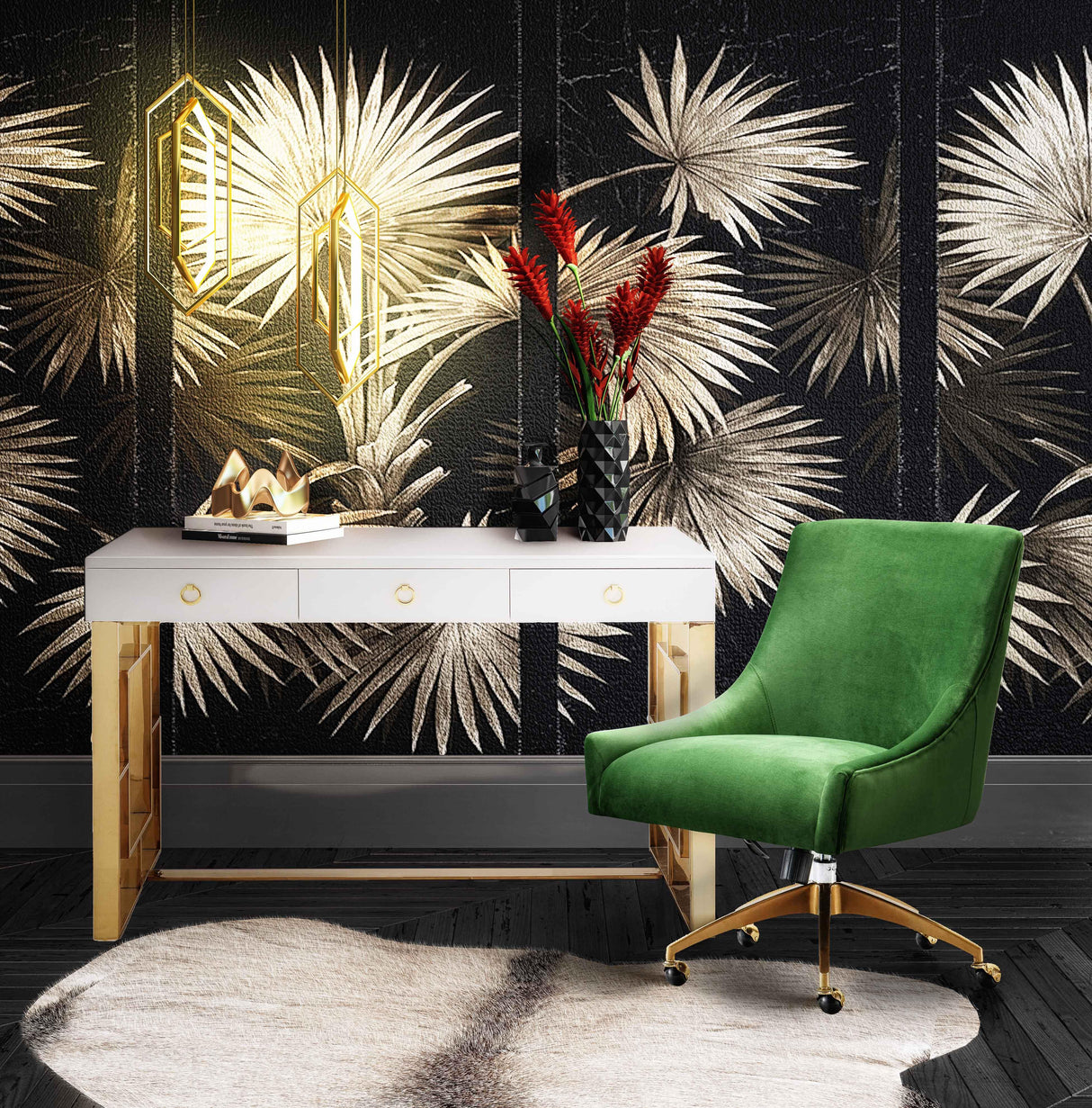 Beatrix Velvet Office Swivel Chair by TOV Furniture at Eve Furniture