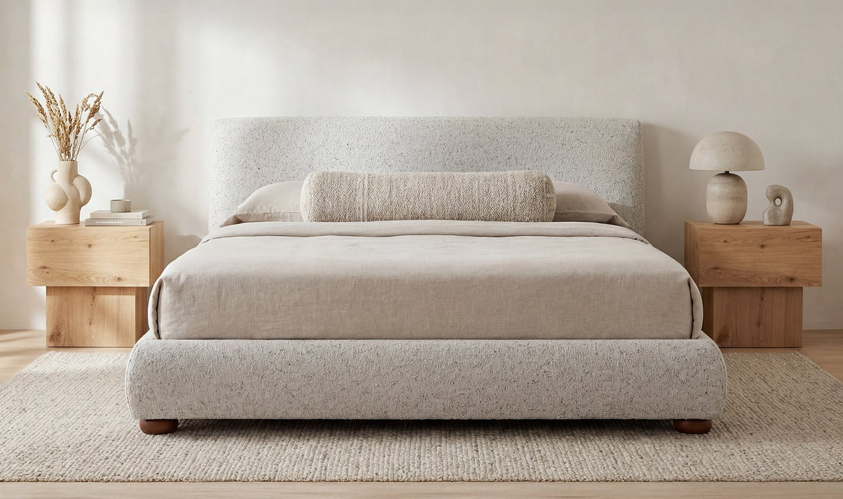 Beau King Storage Bed Speckled Light Grey by Moe's Home at Eve Furniture