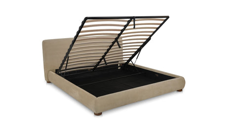 Beau King Storage Bed Warm Beige by Moe's Home at Eve Furniture