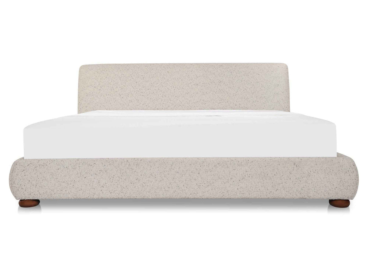 Beau Speckled Light Grey Queen Storage Bed