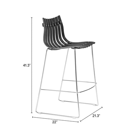 Beaufort Black Barstool (Set of 2) by Zuomod at Eve Furniture