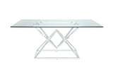 Beaufort Chrome Rectangle Glass Top Dining Table by Coaster at Eve Furniture