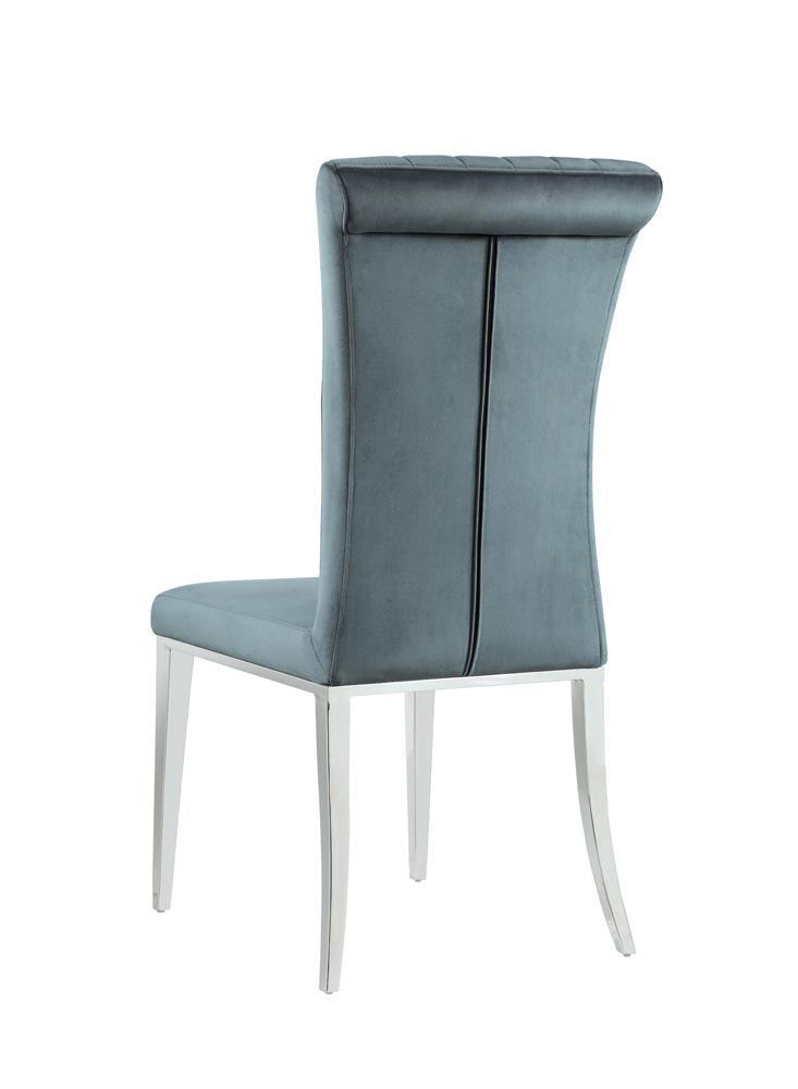Beaufort Dark Gray Upholstered Curved Back Side Chairs, Set of 2 by Coaster at Eve Furniture