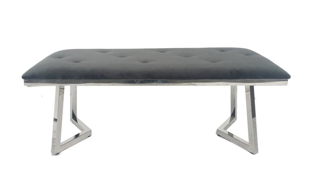 Beaufort Dark Gray Upholstered Tufted Bench by Coaster at Eve Furniture