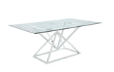 Beaufort Chrome Rectangle Glass Top Dining Table