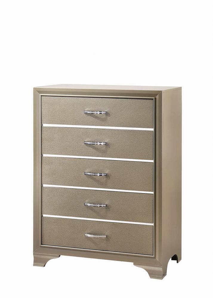 Beaumont Champagne 5-Drawer Rectangular Chest