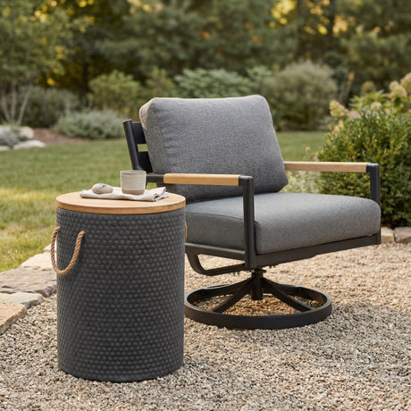 Beban Natural & Black Outdoor Side Table by Zuomod at Eve Furniture