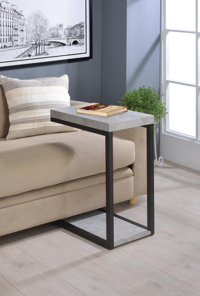 Beck Cement/Black Accent Table