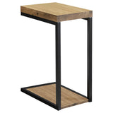 Beck Black and Antique Nutmeg C-Shape Snack Table by Coaster at Eve Furniture
