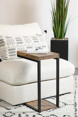 Beck Black and Antique Nutmeg C-Shape Snack Table by Coaster at Eve Furniture