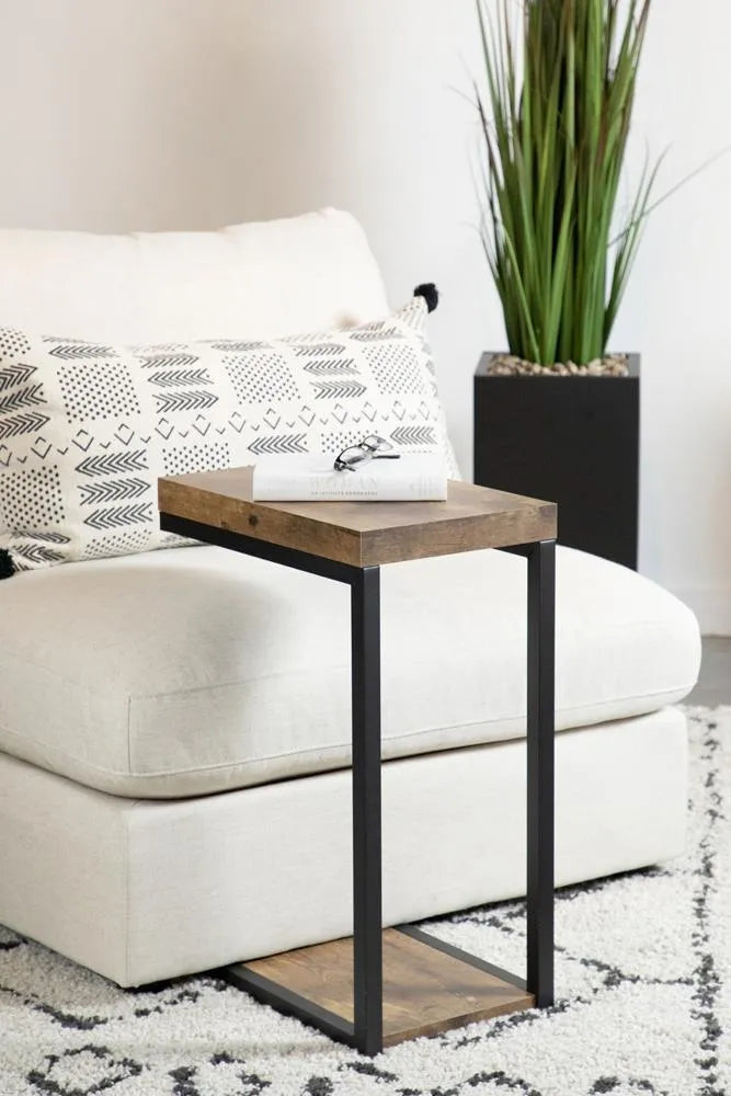Beck Black and Antique Nutmeg C-Shape Snack Table by Coaster at Eve Furniture