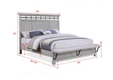 Beckett Rustic Gray Footboard Bench Panel Bedroom Set by Crown Mark at Eve Furniture