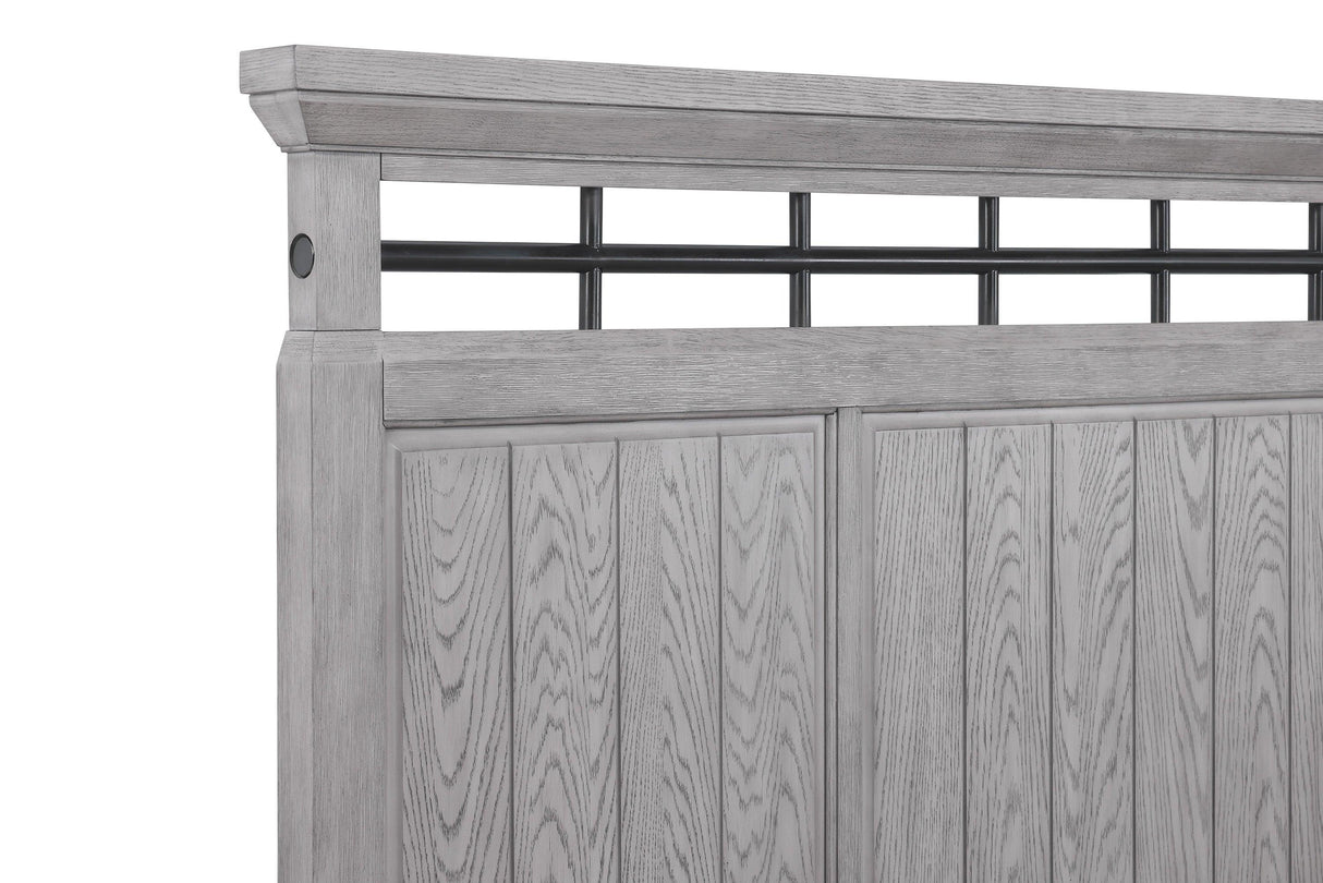 Beckett Rustic Gray Footboard Bench Panel Bedroom Set by Crown Mark at Eve Furniture