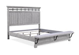 Beckett Rustic Gray King Footboard Bench Panel Bed by Crown Mark at Eve Furniture