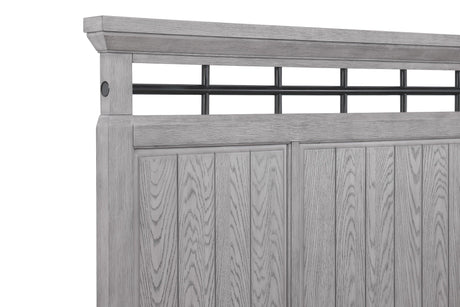 Beckett Rustic Gray King Footboard Bench Panel Bed by Crown Mark at Eve Furniture