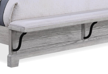 Beckett Rustic Gray King Footboard Bench Panel Bed by Crown Mark at Eve Furniture