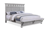 Beckett Rustic Gray King Footboard Bench Panel Bed by Crown Mark at Eve Furniture