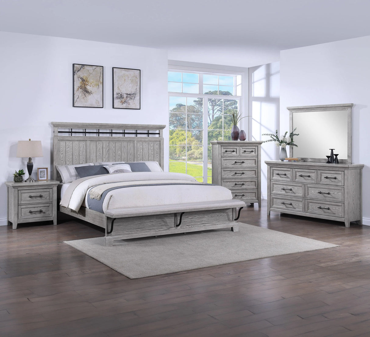 Beckett Rustic Gray Nightstand by Crown Mark at Eve Furniture
