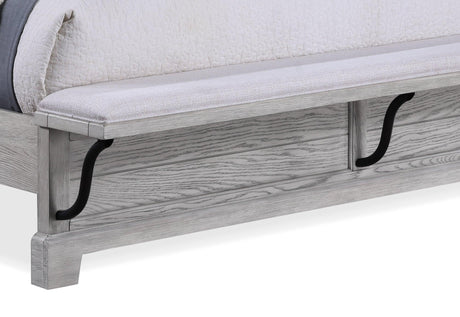 Beckett Rustic Gray Queen Footboard Bench Panel Bed by Crown Mark at Eve Furniture