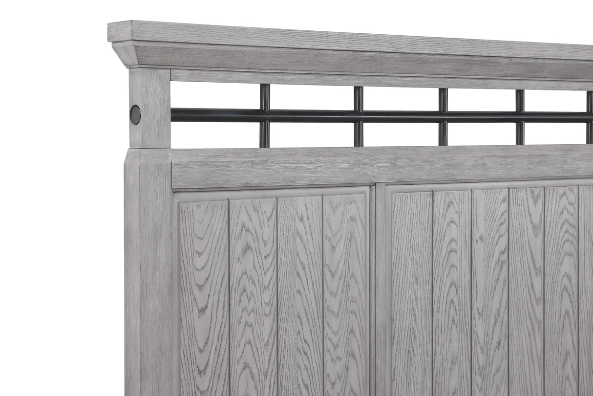 Beckett Rustic Gray Queen Footboard Bench Panel Bed by Crown Mark at Eve Furniture