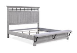 Beckett Rustic Gray Queen Footboard Bench Panel Bed by Crown Mark at Eve Furniture