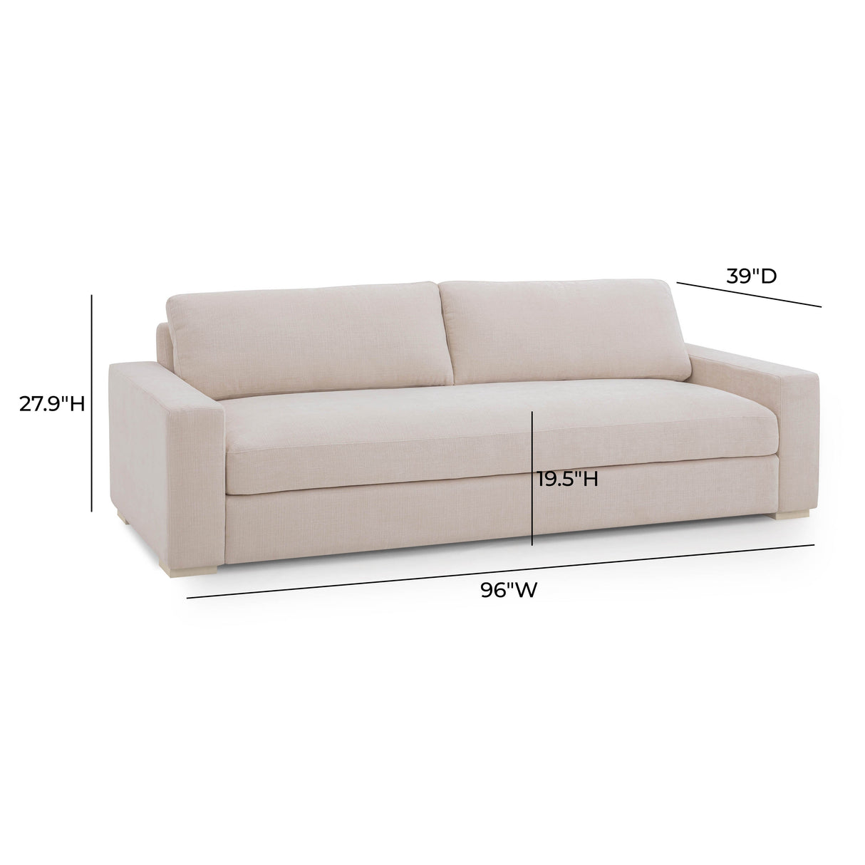 Beckham 96" Performance Chenille Sofa by TOV Furniture at Eve Furniture