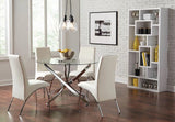 Beckham Chrome/Clear Round Dining Table by Coaster at Eve Furniture