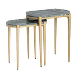 Beckham Green/Gold 2-Piece Nested Accent Tables by Crestview at Eve Furniture