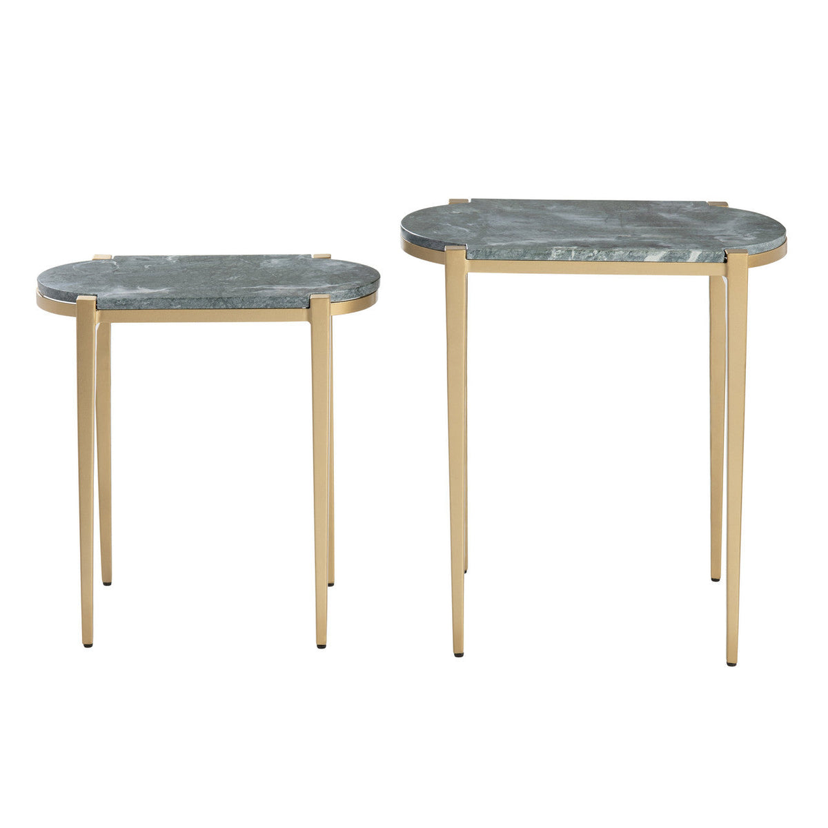 Beckham Green/Gold 2-Piece Nested Accent Tables by Crestview at Eve Furniture