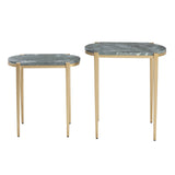 Beckham Green/Gold 2-Piece Nested Accent Tables by Crestview at Eve Furniture