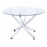 Beckham Chrome/Clear Round Dining Table