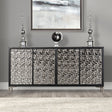Beckham Weathered Black/Silver 4-Door Cabinet by Furniture of America at Eve Furniture