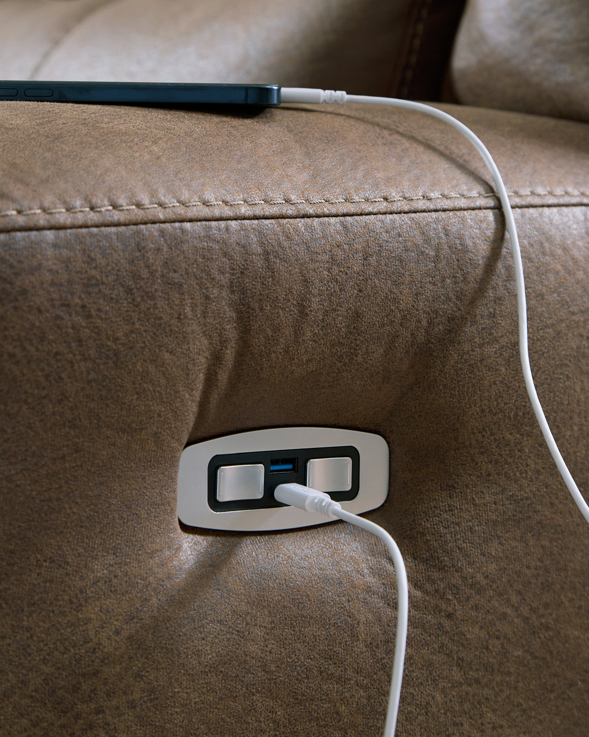 Beckley Place Earth Power Recliner by Ashley at Eve Furniture