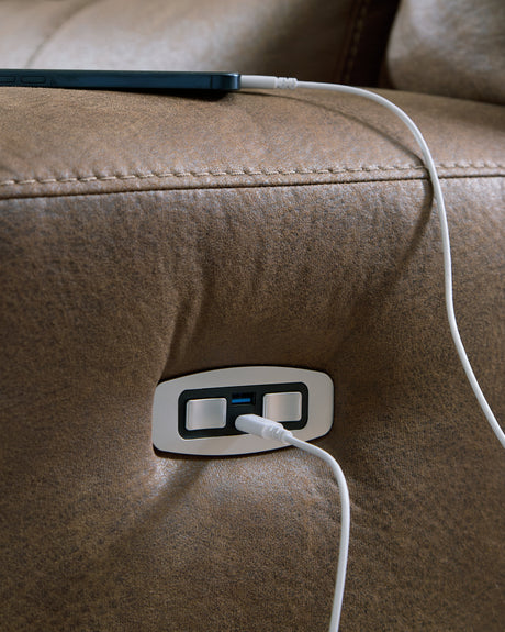 Beckley Place Earth Power Recliner by Ashley at Eve Furniture