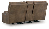 Beckley Place Earth Power Reclining Loveseat with Console by Ashley at Eve Furniture