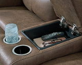 Beckley Place Earth Power Reclining Loveseat with Console by Ashley at Eve Furniture