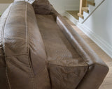 Beckley Place Earth Power Reclining Loveseat with Console by Ashley at Eve Furniture