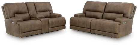 Beckley Place Earth Power Reclining Sofa and Loveseat by Ashley at Eve Furniture