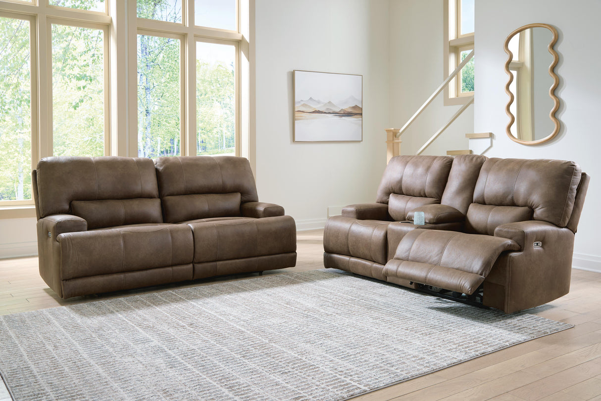 Beckley Place Earth Power Reclining Sofa and Loveseat by Ashley at Eve Furniture