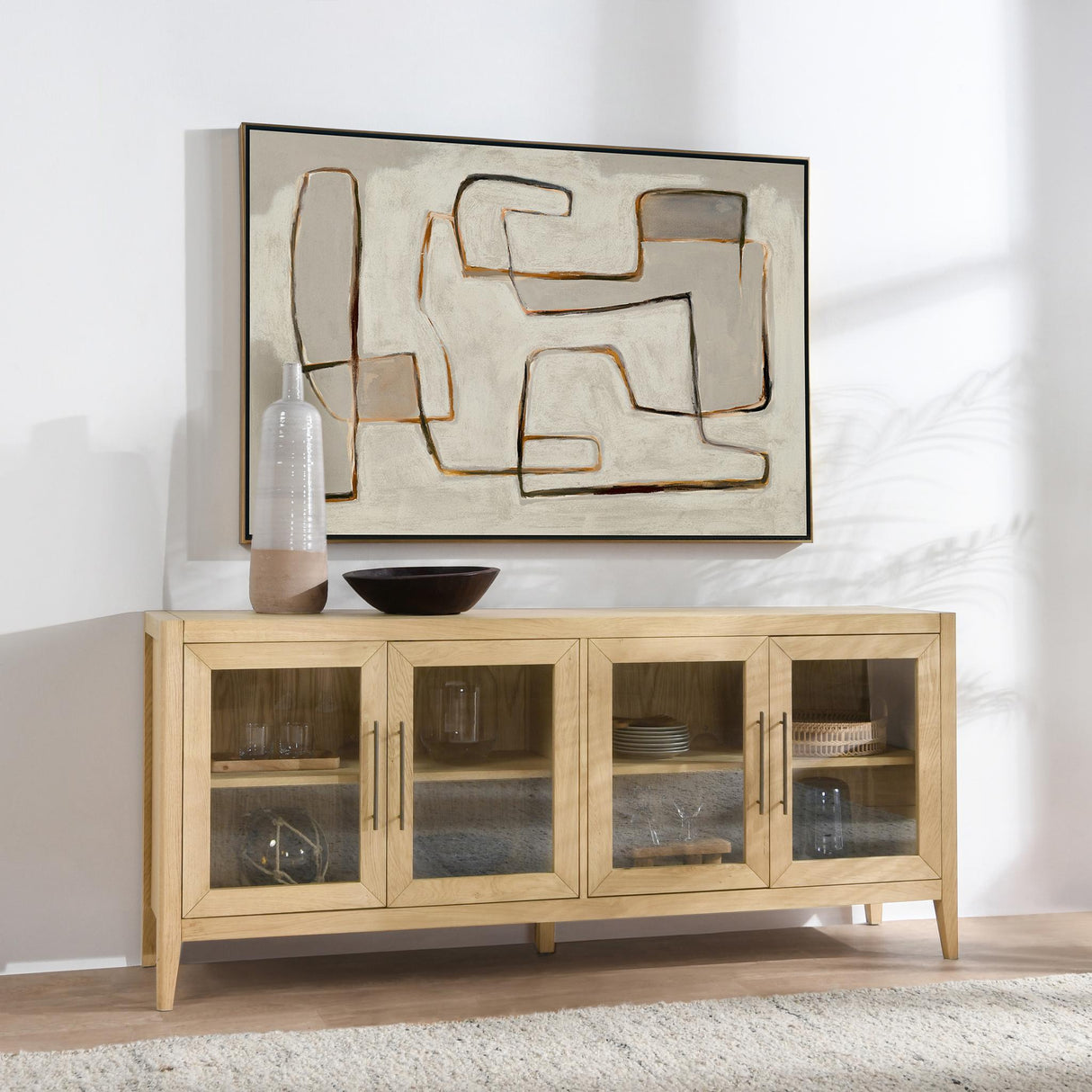 Beechgrove 4 Door Buffet - True Natural by Classic Home at Eve Furniture