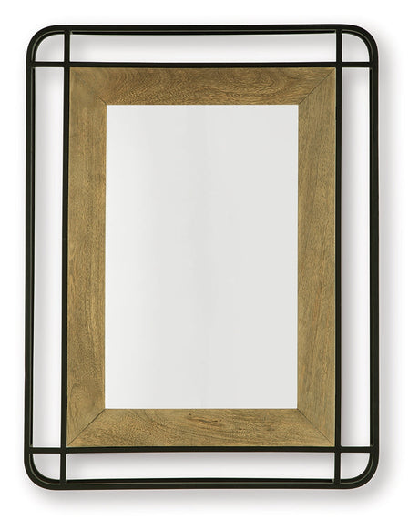 Beelman Black/Brown Accent Mirror by Ashley at Eve Furniture