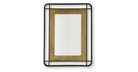 Beelman Black/Brown Accent Mirror by Ashley at Eve Furniture