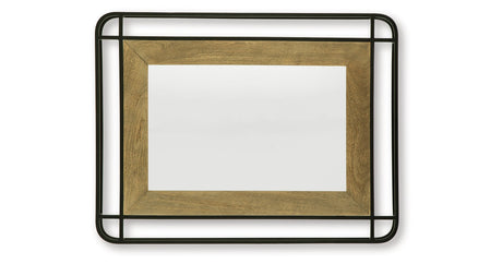 Beelman Black/Brown Accent Mirror by Ashley at Eve Furniture