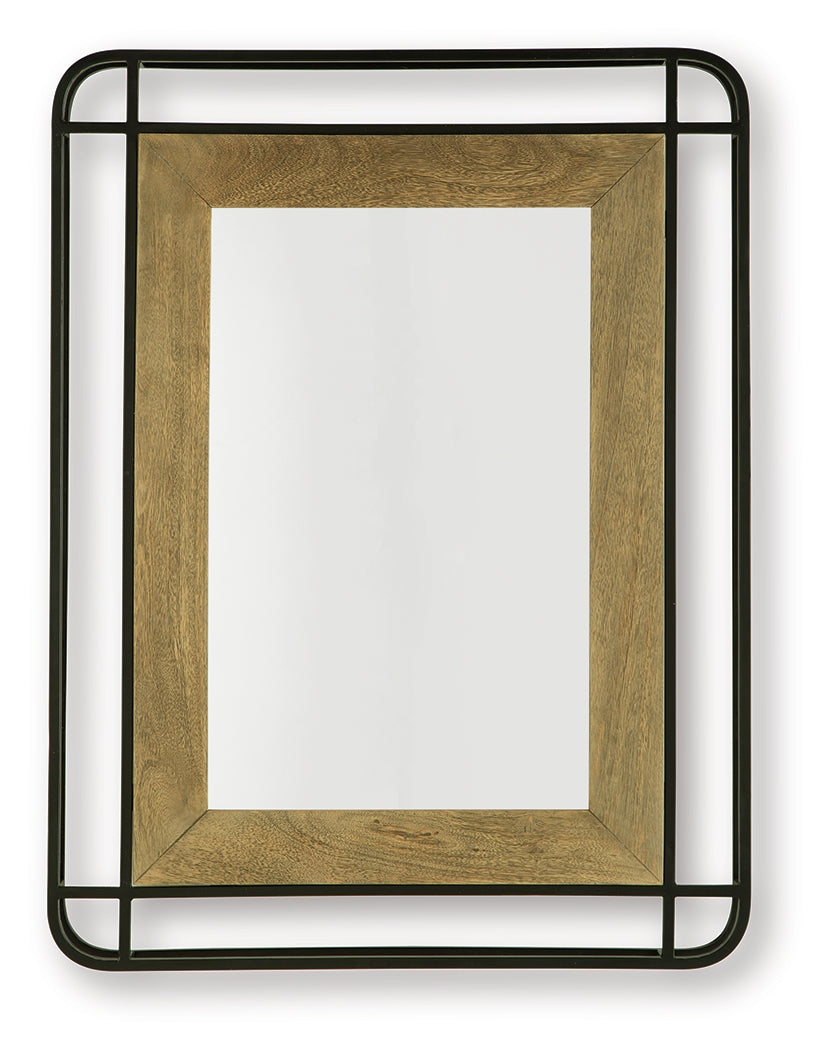 Beelman Black/Brown Accent Mirror by ASHLEY FURNITURE at Eve Furniture